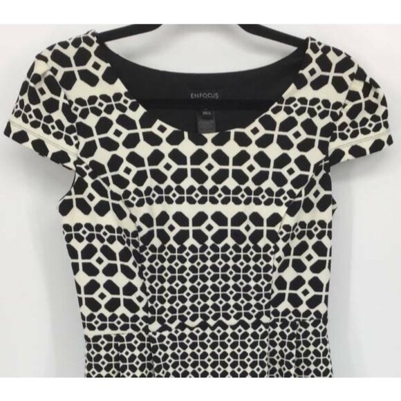 En Focus Dress 10 Black Fit Flare Scoop Neck Women - Picture 2 of 5